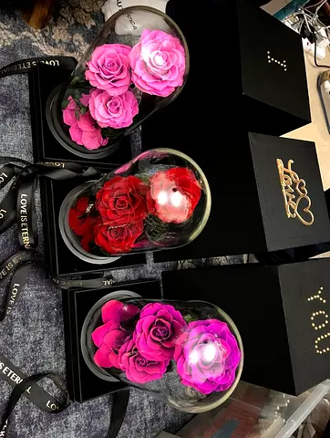 3 Forever Roses -diff. Colors eternity flowers gucci prada chanel valentino mcm stella versace mk
