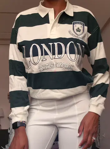 Striped 'London' Rugby Polo Sweater - Unisex, Flawless condition