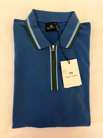 Paul Smith: Blue Polo Half Zip Polo Shirt