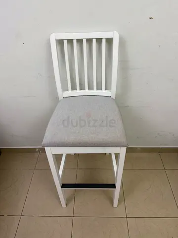 IKEA Bar Stool with Backrest — Solid Wood, 75 cm Seat Height (Used) - 2 Nos.