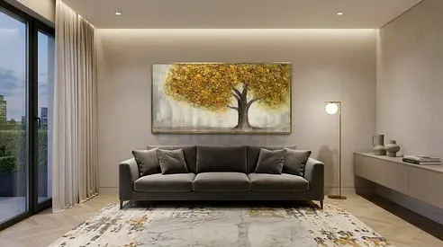 Lise Hand-painted Framed Canvas Wall Art - 140x70 cm
