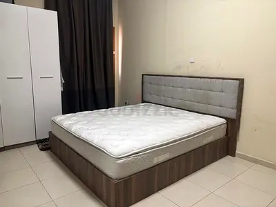 Danube King size bed frame with medica mattress and upholstered headboard - good condition for sale