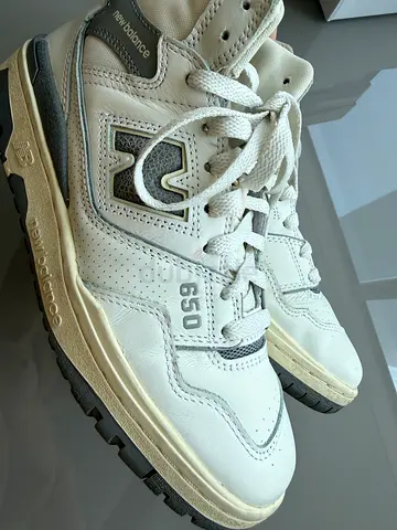 AIMÉ LEON DORE - sold out limited edition. White New Balance 650 Sneakers - Good Used Condition