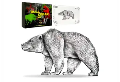 2021 Tchad,bull and bear,shaped bear coin 1oz.