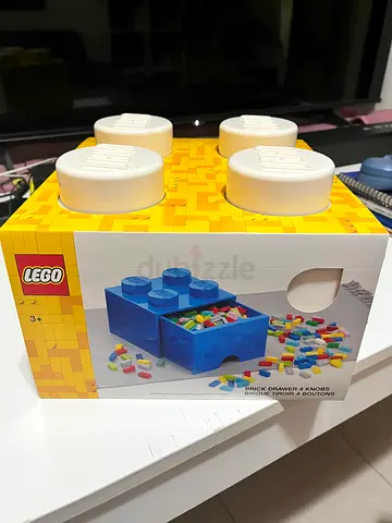 LEGO Brick Drawer - White, 4 Knobs & Stackable