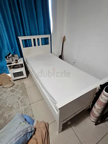 2 white Kids bed with matrices IKEA