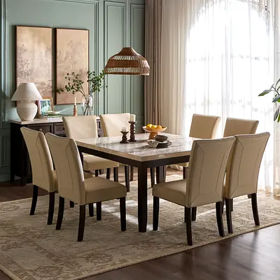 An 8 seater dining table, barely used is up for sale @ AED 2500