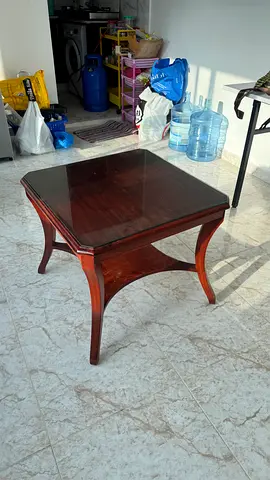Solid Wood Square Coffee/Side Table with Glass Top