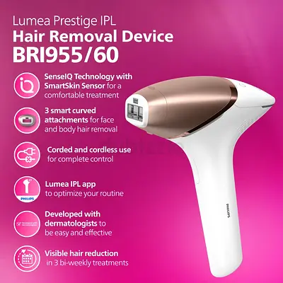 Philips Lumea Prestige BRI955/60 IPL Hair Removal Device - Excellent Condition