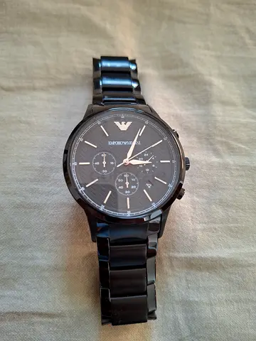 Emporio Armani Black Stainless Steel Chronograph Men's Watch