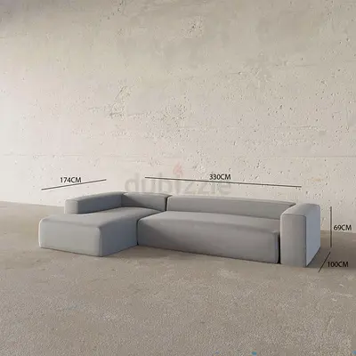 Wall nation - Gian Italian Design / 3S. Straight Arm L-Shape Sofa - original price AED 6,250