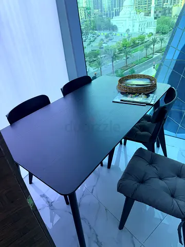 Modern rectangular dining table with 4 chairs - good condition
