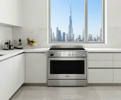 Bosch Series 8 Electric Range Cooker 90Cm HCB738357M, Stainless Steel
