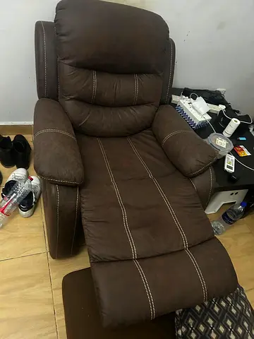 Brown Recliner Armchair with Footrest - Good Used Condition