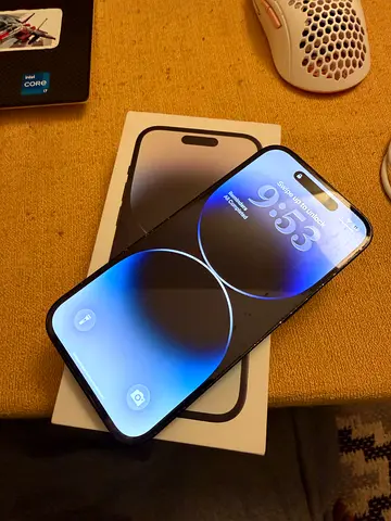 iPhone 14 Pro 128GB Space Black – Mint Screen, Face ID Working, Original Box – AED 1,500 (Dubai)
