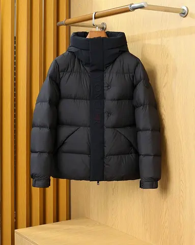 Black Puffer Down Jacket with Hood - Size M (Moncler style)