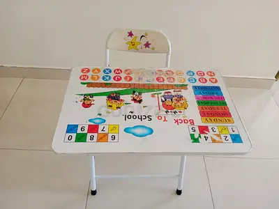 Foldable Metal Kids Chair with Cartoon Design — Good Condition