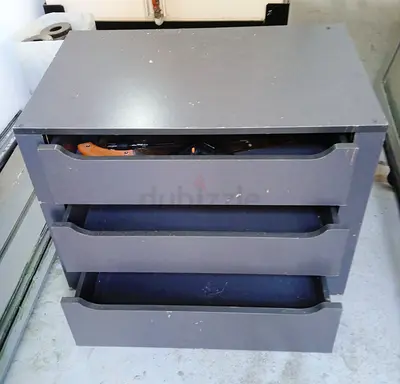 Grey 3-Drawer Chest / Small Dresser - Good for Storage