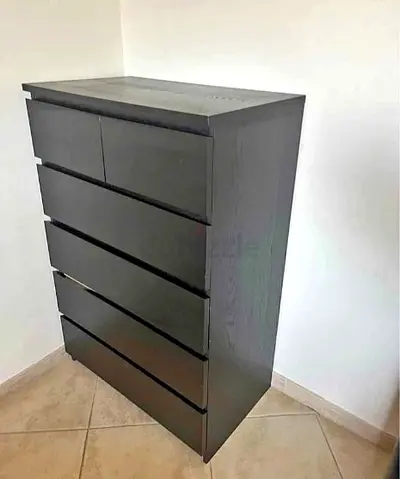 IKEA MALM 6-drawer Chest in Dark Brown/Black - Good Used Condition