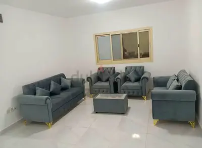 Grey Velvet 3+1+1 Sofa Set with Coffee Table - Good Condition