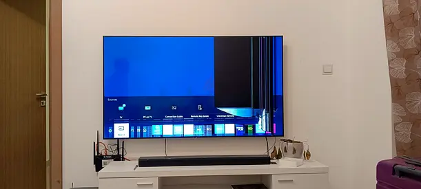 50–65 inch flat panel LED TV in good working condition with cabin