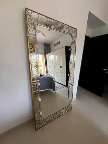 Large Decorative Full-Length Venetian Mirror with Bulb Lights (separate) 200x100cm.