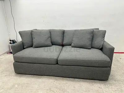 Grey color crate&barrel three seater sofa