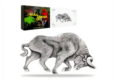 Bull and bear series,bull coin,Tchad,silver ounce1.