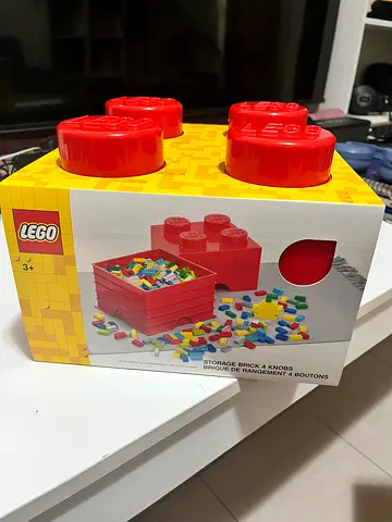 LEGO Brick Drawer - Red, 4 Knobs & Stackable