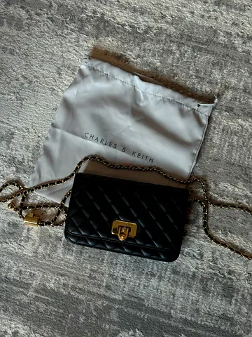 Black mini flap bag Charles & Keith LIKE NEW
