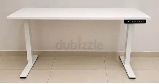 White Electric Height-Adjustable Standing Desk - (Good Condition)