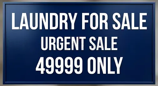 laundry for sale 49999AED urgent sales with car staff and business