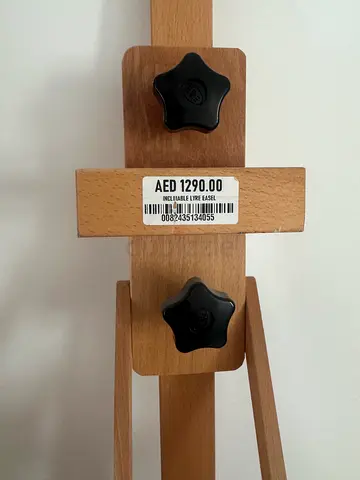 Adjustable Wooden Easel / Display Stand - Beech Finish. 1290 aed