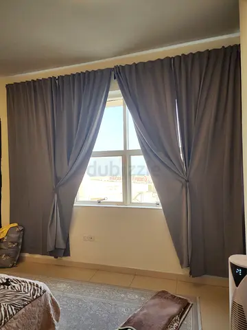 Grey blackout curtains - set, good condition