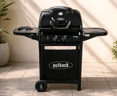Outback Omega 2-Burner Gas Grill with Side Burner —new never used