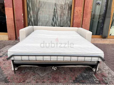 Italian Two Seater Sofa Bed Beige