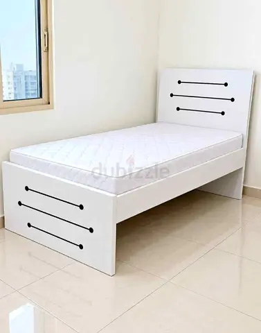 Single White Wooden Bed Frame with Headboard and Footboard