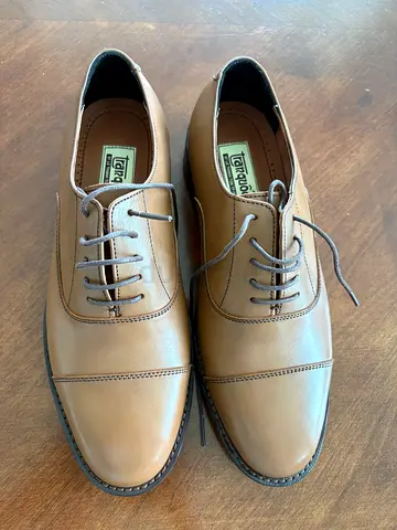 Handmade Leather Oxford Shoes, Tan, UK 8 (EU 42), As New