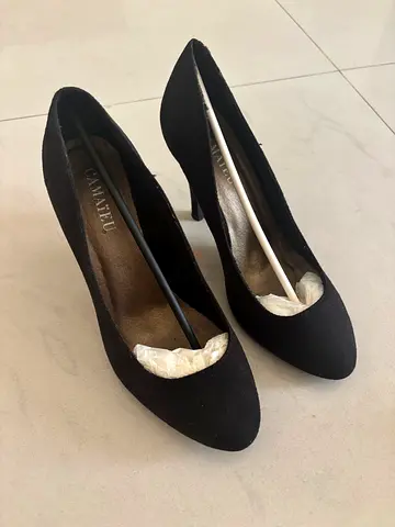 Black suede high heel size 38 EU like new