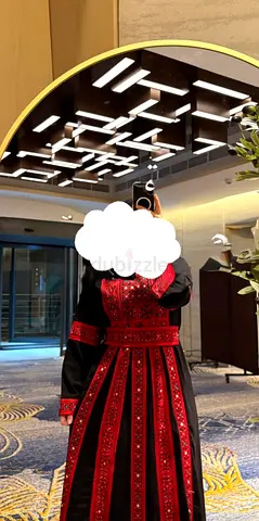 Traditional Jordanian Embroidered Dress – Black & Red | Beautiful Handmade Details
