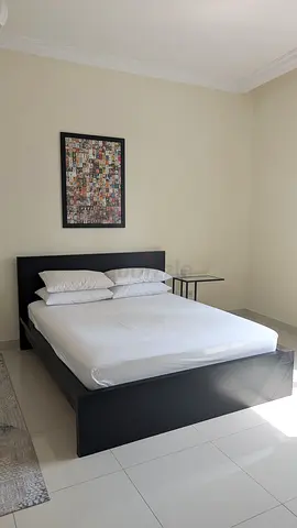Bed Frame in Black + mattress in good condition