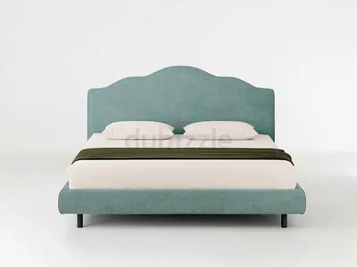 Upholstered Double Bed with Curved Headboard
