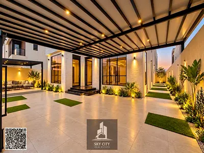 Villa for sale featuring high-end, custom finishes; comprises two floors plus a rooftop terrace and