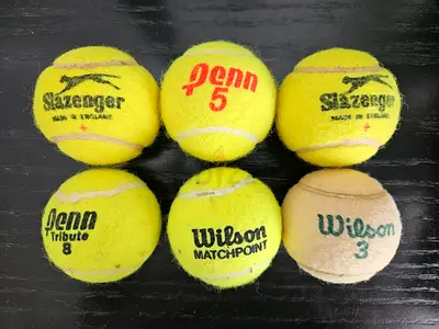 Set of 5 Vintage Tennis Balls - Wilson, Slazenger & Penn