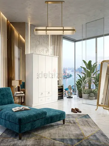 White 3-Door Wardrobe with Drawers - brand new