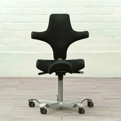 Highly Recommend HAGCapisco Adjustable Standing Desk Chair Black Frame Eco Polyester Black Seat