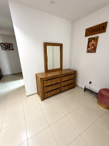 Solid Wood 6-Drawer Dresser with Mirror - Rustic Finish