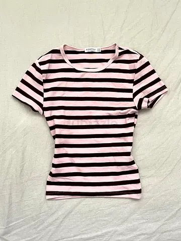 Striped Stradivarius baby tee