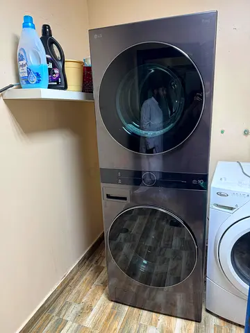 LG 12 kg WashTower Commercial Stacker Front Loading Washer W4W8BVPKZHM Grey with Dryer 10kg