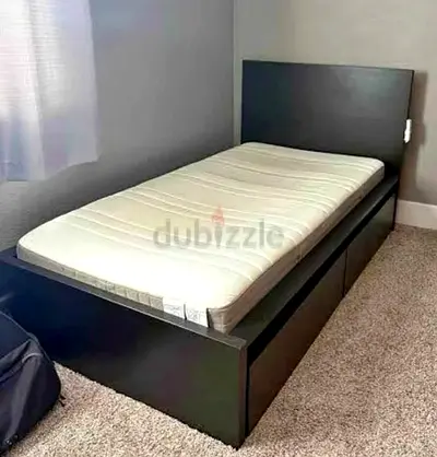 ikea single bed +  mattress